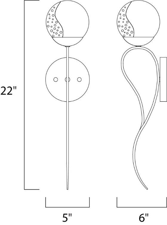 Foto para Reverb 1-Light Wall Sconce w/Xenon Bulb TXBPN Bubble Glass Bubble Glass G9 Clear Xenon Xenon