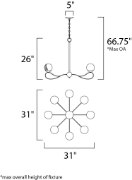 Foto para Reverb 8-Light Pendant TXBPN Bubble Glass Bubble Glass G9 (OA HT 26"-66.75") (CAN 5"x5"x1")36" Chain