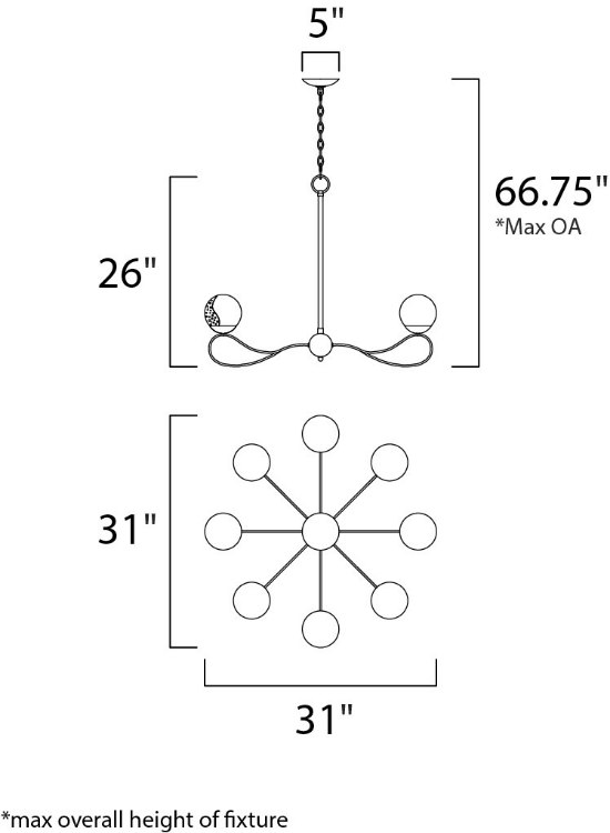Foto para Reverb 8-Light Pendant TXBPN Bubble Glass Bubble Glass G9 (OA HT 26"-66.75") (CAN 5"x5"x1")36" Chain