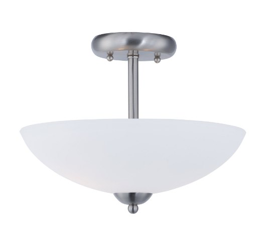 Foto para Taylor 2-Light Semi-Flush Mount SN Satin White Opal Glass MB Incandescent Incandescent (CAN 5"x5"x1")