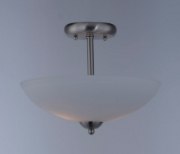 Foto para Taylor 2-Light Semi-Flush Mount SN Satin White Opal Glass MB Incandescent Incandescent (CAN 5"x5"x1")