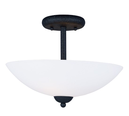 Foto para Taylor 2-Light Semi-Flush Mount TXB Satin White Opal Glass MB Incandescent Incandescent (CAN 5"x5"x1")