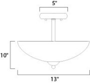 Foto para Taylor 2-Light Semi-Flush Mount TXB Satin White Opal Glass MB Incandescent Incandescent (CAN 5"x5"x1")