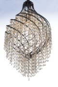 Foto para Twirl 1-Light Pendant OI Cognac Crystal CA Incandescent Incandescent 11.5"x11.5"x25" (OA HT 30"-67") (CAN 5"x5"x1.25")36" Chain