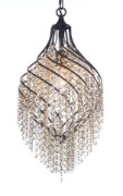 Foto para Twirl 1-Light Pendant OI Cognac Crystal CA Incandescent Incandescent 11.5"x11.5"x25" (OA HT 30"-67") (CAN 5"x5"x1.25")36" Chain