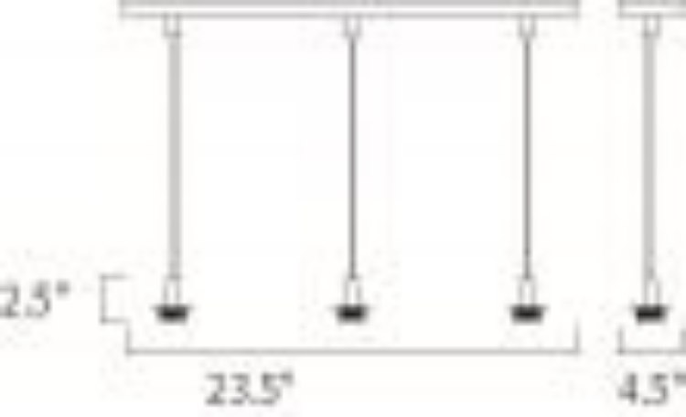 Foto para 8W Carte LED 3-Light Pendant BZ (OA HT 24"-60")