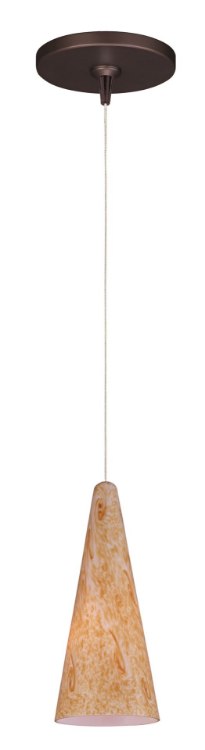 Foto para 50W Lava 1-Light RapidJack Pendant and Canopy BZ Gold Lava Glass Xenon (OA HT 12.75"-132.75") (CAN 4.25"x4.25"x1.25")