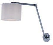 Foto para Hotel LED 1-Light Wall Sconce PC Wafer Linen MB LED 11"x8.75" (OA HT 19.25"-32.75")