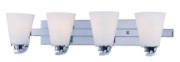 Picture of Conical 4-Light Bath Vanity PC Satin White Opal Glass MB Incandescent Incandescent