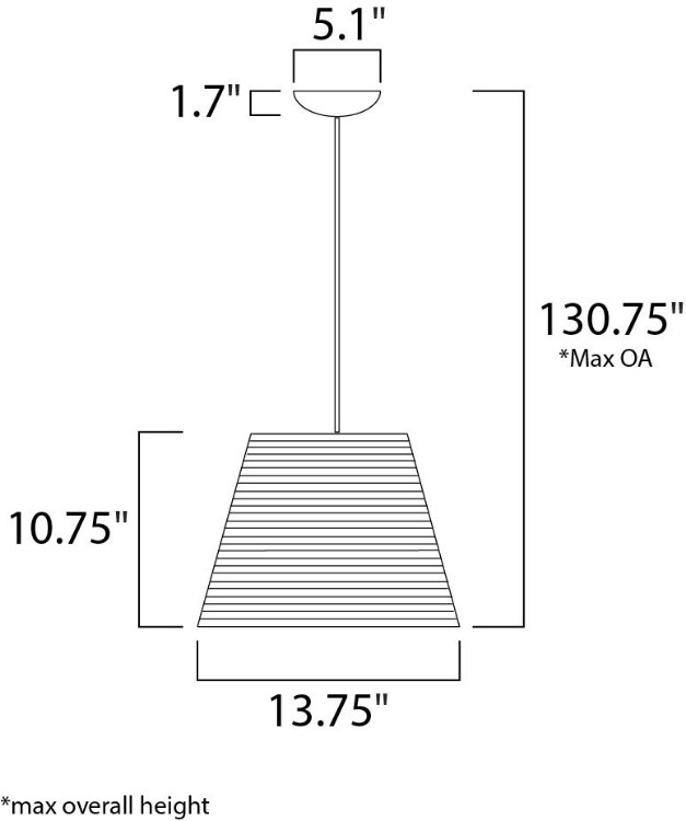 Foto para Java 1-Light Pendant BK Recycled Cardboard MB Incandescent Incandescent 13.75"x13.75"x10.75" (OA HT 12.75"-130.75") (CAN 5.1"x5.1"x1.7")