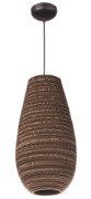 Foto para Java 1-Light Pendant BK Recycled Cardboard MB Incandescent Incandescent 9.75"x9.75"x18.75" (OA HT 20.75"-138.75") (CAN 5.1"x5.1"x1.7")