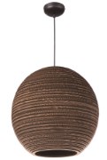 Foto para Java 1-Light Pendant BK Recycled Cardboard MB Incandescent Incandescent 17.75"x17.75"x18" (OA HT 20"-138") (CAN 5.1"x5.1"x1.7")