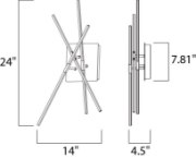 Foto para 6W Kriss Kross LED Wall Sconce PC Acrylic PCB LED (CAN 7.81"x7.81"x1.71")