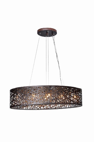 Picture of 2.9W Inca 9-Light Pendant W/LED Bulb BZ Cognac Stainless Steel G9 LED 31.5"x12"x10" (OA HT 10"-120") (CAN 9"x1.3"x1.2")