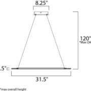 Picture of 32W Saturn II LED 1-Light Pendant MS Matte White Frosted Acrylic PCB LED (OA HT 2.5"-120") (CAN 8.25"x8.25"x2")