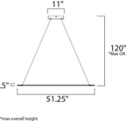 Picture of 50W Saturn II LED 1-Light Pendant MS Matte White Frosted Acrylic PCB LED (OA HT 2.5"-120") (CAN 11"x11"x2")