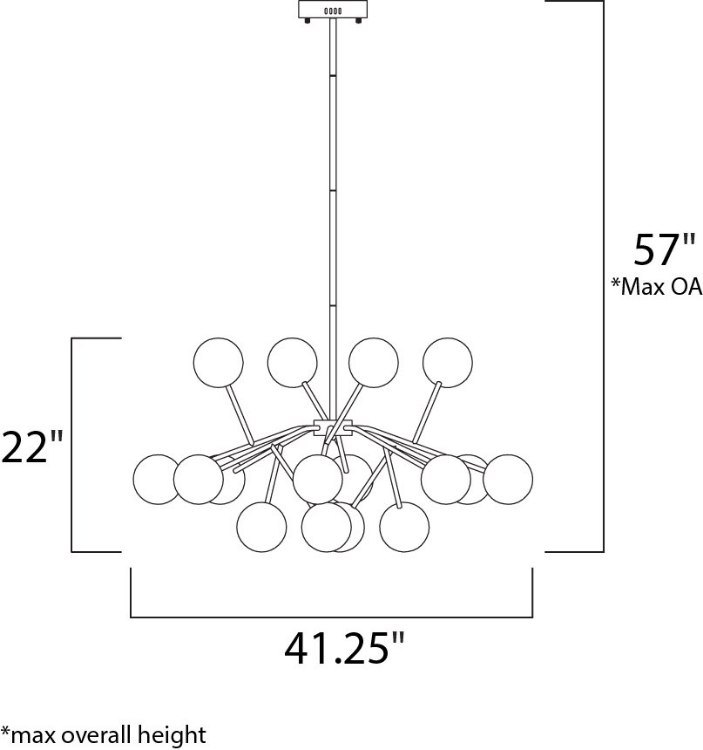 Foto para 2.4W Satellite LED Pendant PC Clear Frosted Acrylic + Gl PCB LED 41.25"x41.25"x22" (OA HT 27.25"-57")