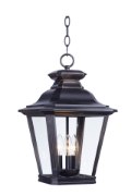 Foto para Knoxville 3-Light Outdoor Pendant BZ Clear Glass CA Incandescent E12 60 (OA HT 21.25"-91.75") (CAN 5"x5"x1.25")36" Chain