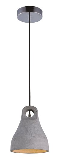 Foto para Crete 1-Light Pendant PC Concrete GU10 LED 8"x8"x10" (OA HT 10.79"-129.5") (CAN 4.72"x4.72"x0.98")