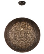 Foto para Bali 1-Light Chandelier Hemp String MB Incandescent Incandescent 24"x24"x24" (OA HT 145") (CAN 5"x5"x1.25")