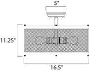 Foto para Palladium 3-Light Flush Mount w/Bulbs BKNAB Steel Mesh MB ST64 Incandescent Incandescent (CAN 5"x5"x1.25")