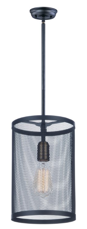 Foto para Palladium 1-Light Pendant w/Bulbs BKNAB Steel Mesh MB ST64 Incandescent Incandescent (OA HT 44.25") (CAN 5"x5"x1.25")