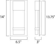 Foto para Cascade LED Outdoor Wall BK Bubble Glass Bubble Glass PCB LED 6.5"x13.75"