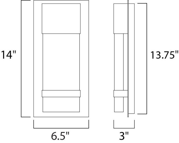 Foto para Cascade LED Outdoor Wall BK Bubble Glass Bubble Glass PCB LED 6.5"x13.75"