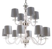 Foto para Venezia 12-Light Chandelier PN Frosted Fabric CA Incandescent Incandescent 72" Chain