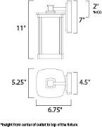 Foto para Terrace 1-Light Small Outdoor Wall BZ Frosted Seedy MB Incandescent Incandescent