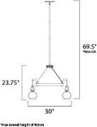 Foto para Kinetic LED 6-Light Pendant DSN Clear Glass PCB LED (OA HT 69.5")