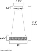 Foto para Eternity LED 10" Single Pendant PC Beveled Crystal PCB LED (OA HT 23.62"-118") (CAN 6.25"x6.25"x1.5")