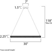 Foto para Eternity LED 30" Single Pendant PC Beveled Crystal PCB LED (OA HT 23.62"-118") (CAN 7"x7"x1.5")