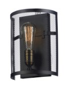 Foto para Palladium 1-Light Wall Sconce BKNAB Steel Mesh MB Incandescent Incandescent