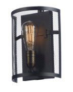 Foto para Palladium 1-Light Wall Sconce BKNAB Steel Mesh MB Incandescent Incandescent