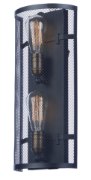 Foto para Palladium 2-Light Wall Sconce w/Bulbs BKNAB Steel Mesh MB ST64 Incandescent Incandescent