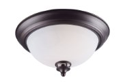 Foto para Novus 2-Light Flush Mount OI Satin White Opal Glass MB Incandescent Incandescent