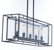 Picture of Era 5-Light Pendant BK Seedy Seedy Glass MB Incandescent Incandescent (OA HT 21.5"-45.75") (CAN 5"x14.25"x0.75")