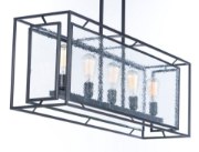 Picture of Era 5-Light Pendant BK Seedy Seedy Glass MB Incandescent Incandescent (OA HT 21.5"-45.75") (CAN 5"x14.25"x0.75")