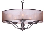 Foto para Lucid 5-Light Pendant OI Organza Fabric + Gla MB Incandescent Incandescent (OA HT 24") (CAN 4.75"x4.75"x1")