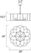 Foto para Helix 8-Light Chandelier BZF CA Incandescent Incandescent 36" Chain