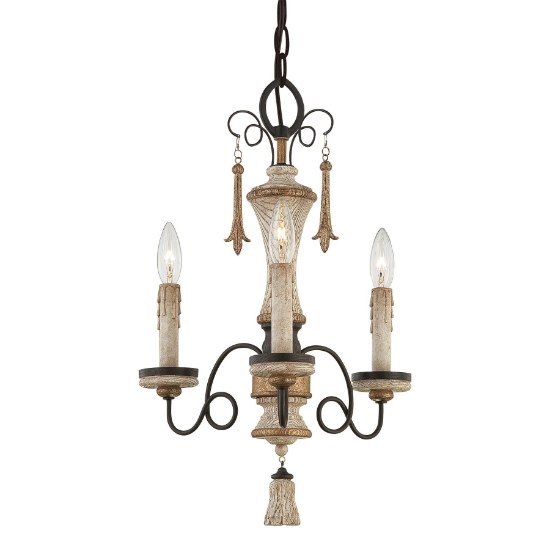 Foto para SW 3 Light Mini Chandelier Provence Patina