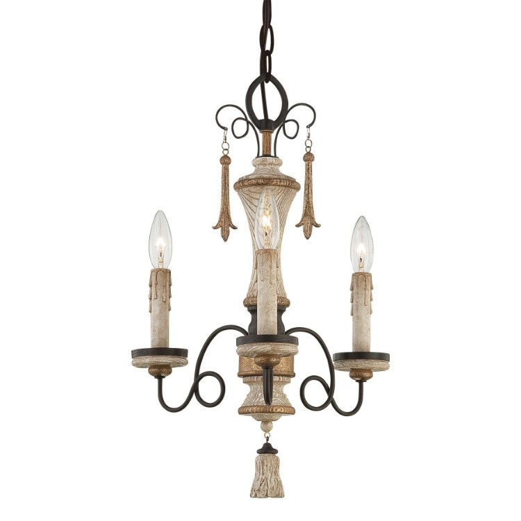 Foto para SW 3 Light Mini Chandelier Provence Patina