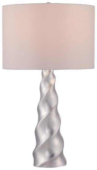 Foto para 113w SW 1 Light Table Lamp Silver Leaf White Silk