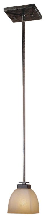 Foto para 100w SW 1 Light Mini Pendant Iron Oxide Venetian Scavo Glass