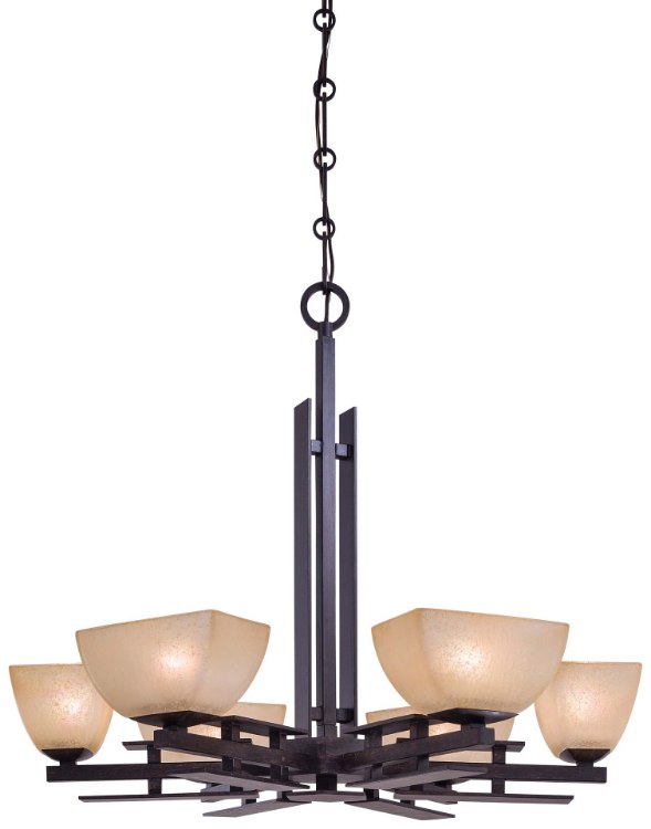 Foto para 50w SW 6 Light Chandelier Iron Oxide Venetian Scavo