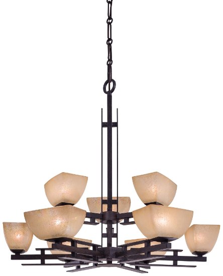 Foto para 50w SW 9 Light Chandelier Iron Oxide Venetian Scavo