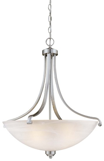 Picture of 100w SW 4 Light Pendant Brushed Nickel Etched Marble