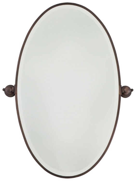Foto para SW Xl Oval Mirror - Beveled Dark Brushed Bronze (Plated) Excavation Glass