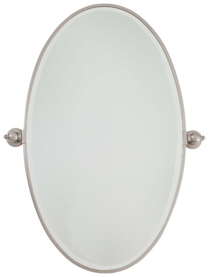 Picture of SW Xl Oval Mirror - Beveled Brushed Nickel Excavation Glass